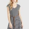 Khujo LEIFA - Freizeitkleid - Dunkelblau-weiß Gestreift -Khujo 18b16a460b49444f862d07071924432e