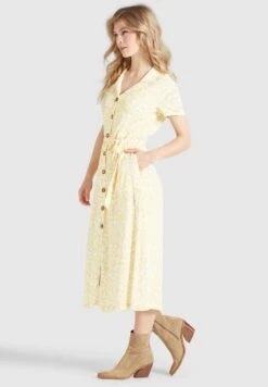 Khujo GOYA - Blusenkleid - Gelb-weiß Geblümt -Khujo e6a635bac0f34c54a1e822463ed114d6