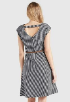 Khujo LEIFA - Freizeitkleid - Dunkelblau-weiß Gestreift -Khujo ee6166a468f24730a625576628f60b13